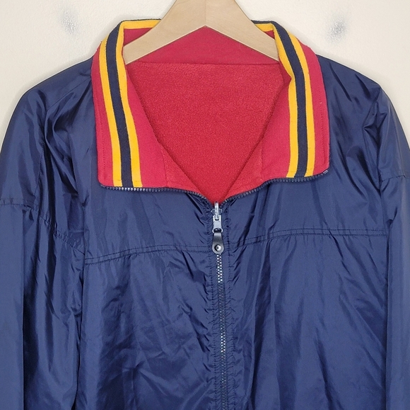 Vintage Ferruche | Reversible Red Fleece /Navy Nylon Full Zip Jacket Size XL - Picture 3 of 12